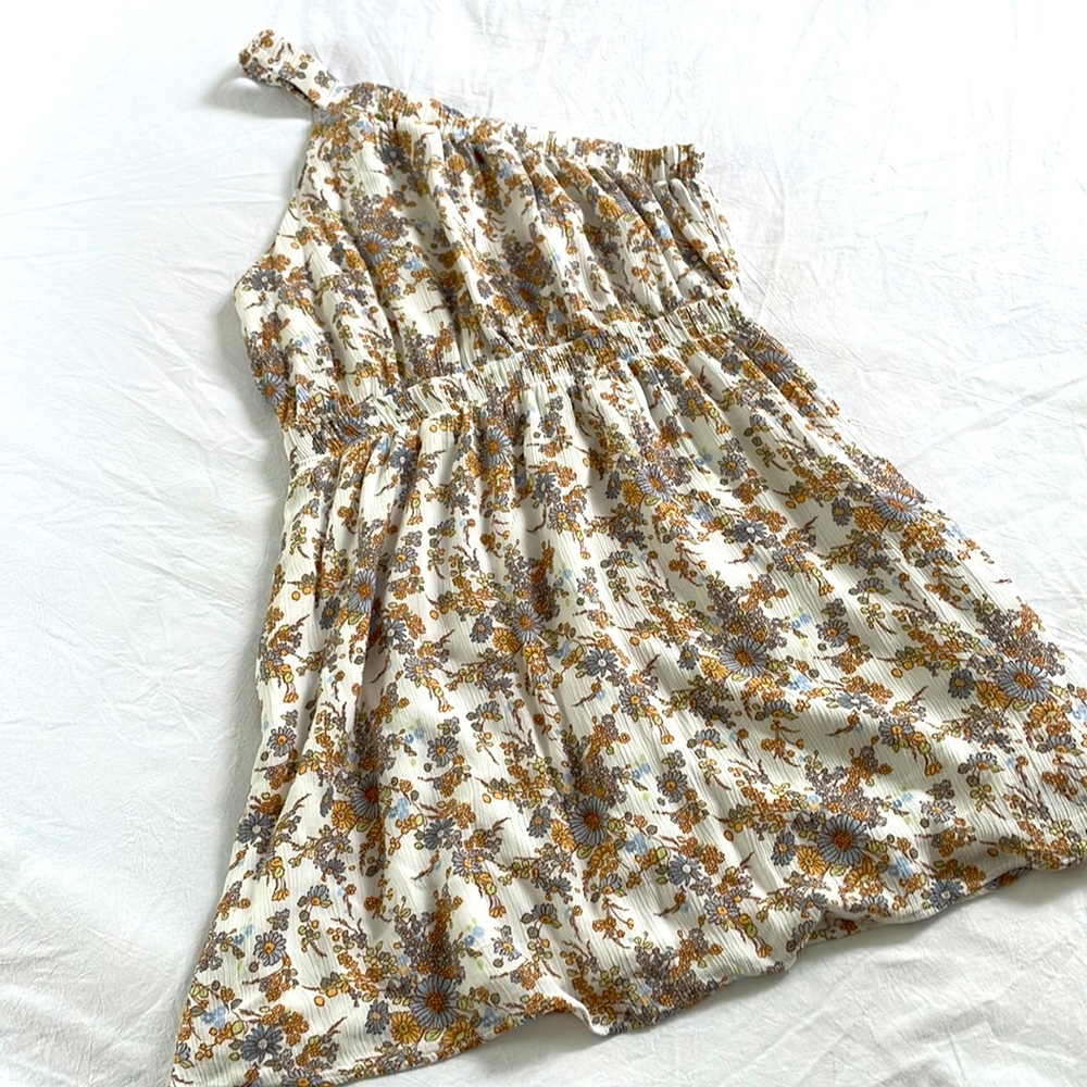 Abercrombie & Fitch Floral One-Shoulder Mini Dress
